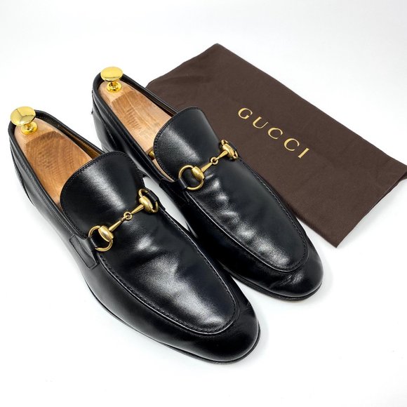Gucci Other - GUCCI Jordaan Black Leather Gold Bit Dress Loafer